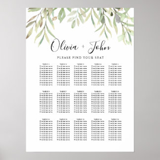 Eucalyptus Greenery Simple Wedding Poster