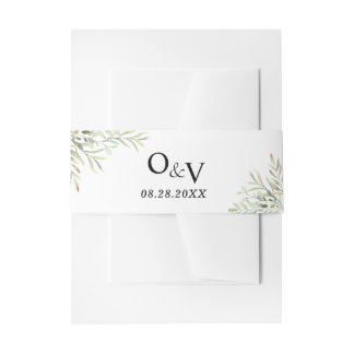Eucalyptus Greenery Simple Wedding Uitnodigingen Wikkel
