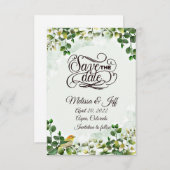 Eucalyptus greenery slaat de datumuitnodiging op kaart (Voorkant / Achterkant)