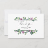 Eucalyptus Greenery Stijlvol Script Trouwen Bedankkaart (Voorkant)