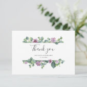 Eucalyptus Greenery Stijlvol Script Trouwen Bedankkaart (Staand voorkant)