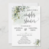 Eucalyptus greenery stof waterverf koppelt douche kaart (Voorkant)