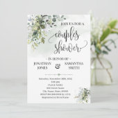 Eucalyptus greenery stof waterverf koppelt douche kaart (Staand voorkant)