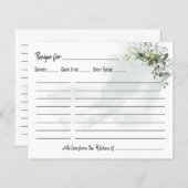 Eucalyptus greenery stof waterverf Recipcard (Voorkant / Achterkant)