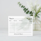 Eucalyptus greenery stof waterverf Recipcard (Staand voorkant)
