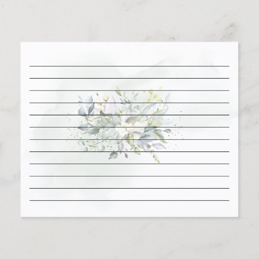 Eucalyptus greenery stof waterverf Recipcard (Achterkant)