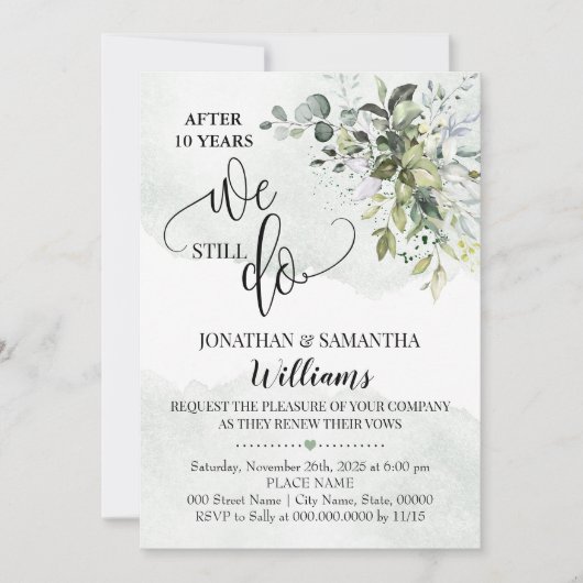 Eucalyptus greenery stof waterverf we nog steeds kaart (Voorkant)