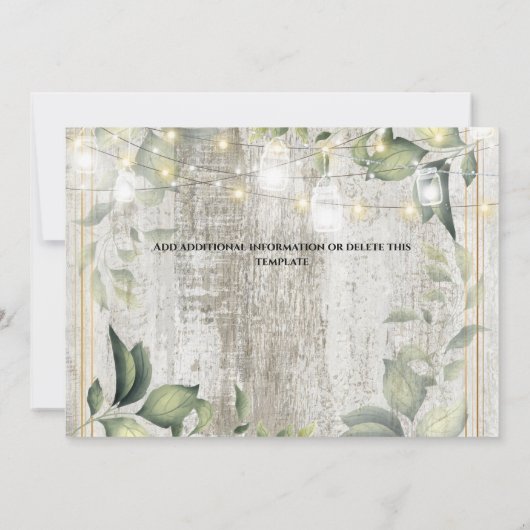 Eucalyptus greenery-strijkkoord licht landhout  save the date (Achterkant)