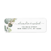 Eucalyptus Greenery Succulent Elegant Wedding Etiket (Voorkant)