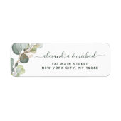 Eucalyptus Greenery Succulent Elegant Wedding Etiket (Voorkant)