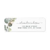 Eucalyptus Greenery Succulent Elegant Wedding Etiket (Voorkant)