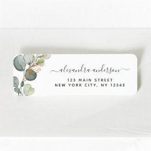 Eucalyptus Greenery Succulent Elegant Wedding Etiket