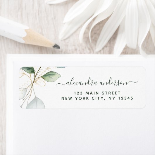 Eucalyptus Greenery Succulent Elegant Wedding Etiket (Insitu)