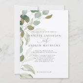 Eucalyptus Greenery Succulent Elegant Wedding Invi Kaart (Voorkant)