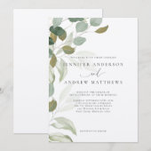 Eucalyptus Greenery Succulent Elegant Wedding Invi Kaart (Voorkant / Achterkant)