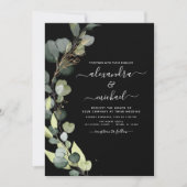 Eucalyptus Greenery Succulent Elegant Wedding Kaart (Voorkant)
