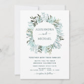 Eucalyptus Greenery Succulent Elegant Wedding Kaart (Voorkant)