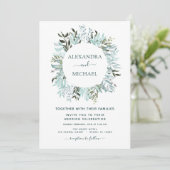 Eucalyptus Greenery Succulent Elegant Wedding Kaart (Staand voorkant)