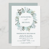 Eucalyptus Greenery Succulent Elegant Wedding Kaart (Voorkant / Achterkant)