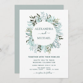 Eucalyptus Greenery Succulent Elegant Wedding Kaart