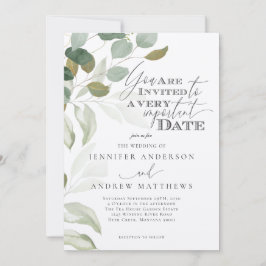Eucalyptus Greenery Succulent Elegant Wedding Kaart