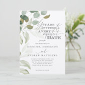 Eucalyptus Greenery Succulent Elegant Wedding Kaart (Staand voorkant)