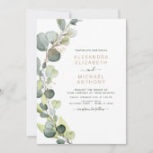 Eucalyptus Greenery Succulent Elegant Wedding Kaart (Voorkant)