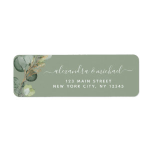Eucalyptus Greenery Succulent Elegant Wedding Labe Etiket