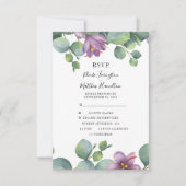 Eucalyptus Greenery Succulent Floral Wedding RSVP Kaartje (Voorkant)