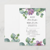 Eucalyptus Greenery Succulent Floral Wedding RSVP Kaartje (Voorkant / Achterkant)