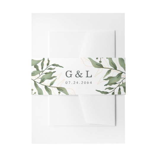 Eucalyptus Greenery Succulent Invitation Uitnodigingen Wikkel (Voorkant Voorbeeld)