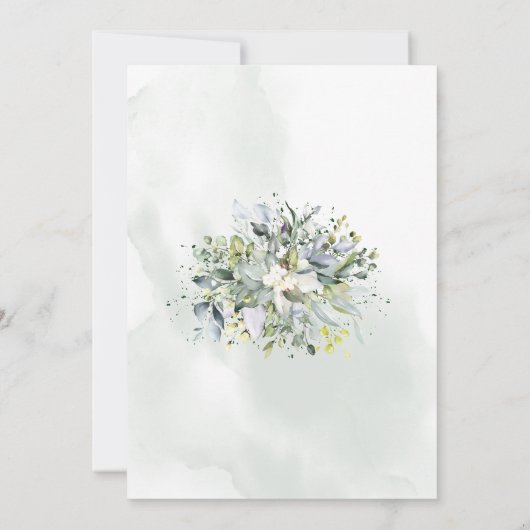 Eucalyptus greenery succulent party verloving kaart (Achterkant)