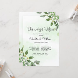 Eucalyptus Greenery Succulent Rehearsal Dinner Kaart