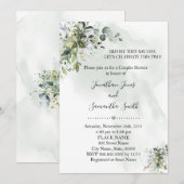 Eucalyptus greenery succulent stellen douche kaart (Voorkant / Achterkant)