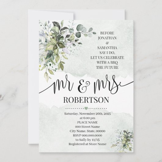 Eucalyptus greenery succulent voor ik ga douchen kaart (Voorkant)