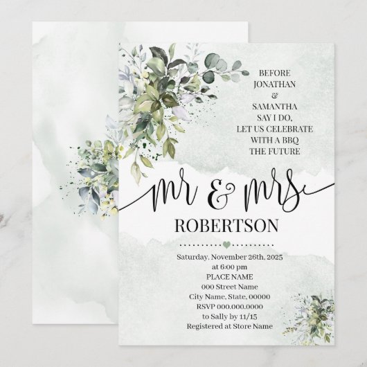 Eucalyptus greenery succulent voor ik ga douchen kaart (Voorkant / Achterkant)