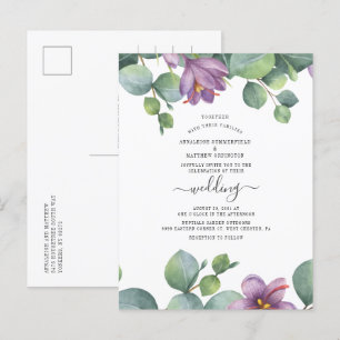 Eucalyptus Greenery Succulent Waterverf Wedding Uitnodiging Briefkaart
