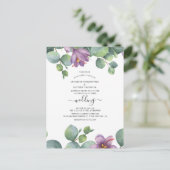 Eucalyptus Greenery Succulent Waterverf Wedding Uitnodiging Briefkaart (Staand voorkant)
