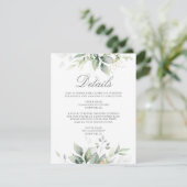 Eucalyptus Greenery Succulent Wedding Informatiekaartje (Staand voorkant)