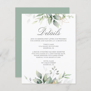 Eucalyptus Greenery Succulent Wedding Informatiekaartje