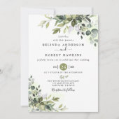 Eucalyptus Greenery Succulent Wedding Kaart (Voorkant)