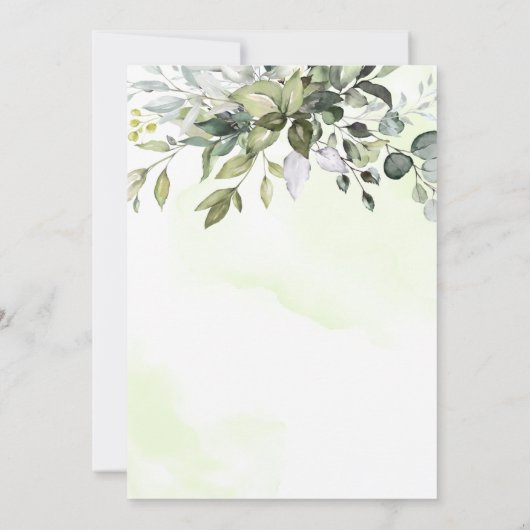 Eucalyptus Greenery Succulent Wedding Kaart (Achterkant)