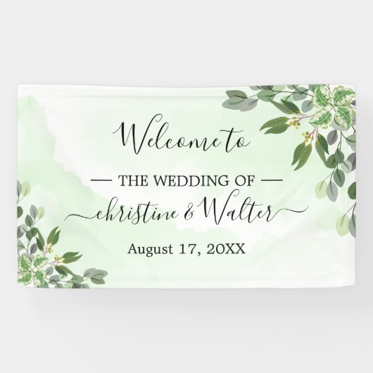Eucalyptus Greenery Succulent Wedding Party Spandoek (Horizontaal)