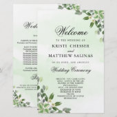 Eucalyptus Greenery Succulent Wedding Programs (Voorkant / Achterkant)