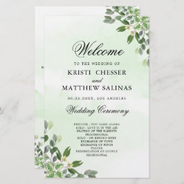 Eucalyptus Greenery Succulent Wedding Programs
