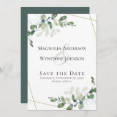 Eucalyptus Greenery Succulent Wedding Save the Dat Save The Date (Voorkant / Achterkant)