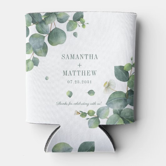 Eucalyptus Greenery Succulent Wedding Shower Blikjeskoeler (Voorkant)