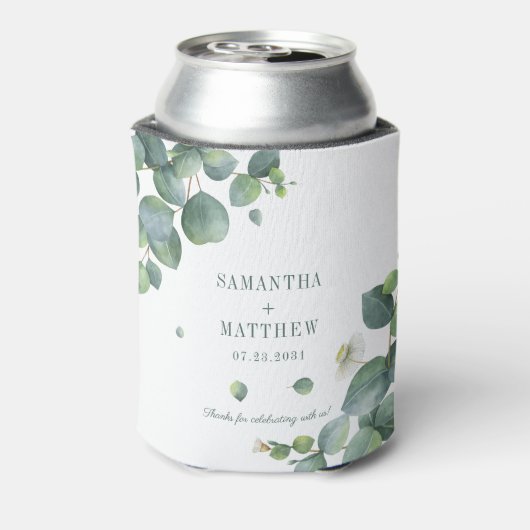 Eucalyptus Greenery Succulent Wedding Shower Blikjeskoeler (Blikje Achterkant)