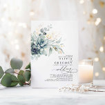 Eucalyptus Greenery Succulents and Gold Wedding Kaart<br><div class="desc">Romantische elegant en unieke goudgroen en sachtige trouwuitnodigingen</div>