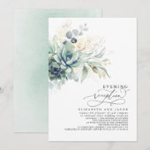 Eucalyptus Greenery Succulents Evening Kaart (Voorkant / Achterkant)